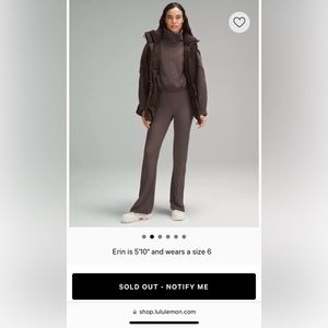 Lululemon Brushed Softstreme Ribbed Zip Flared Pant 32.5"